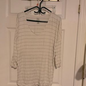 Stretchy white striped longsleeve xl